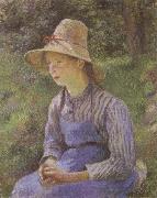 Camille Pissarro Young Peasant Girl Wearing a Hat painting